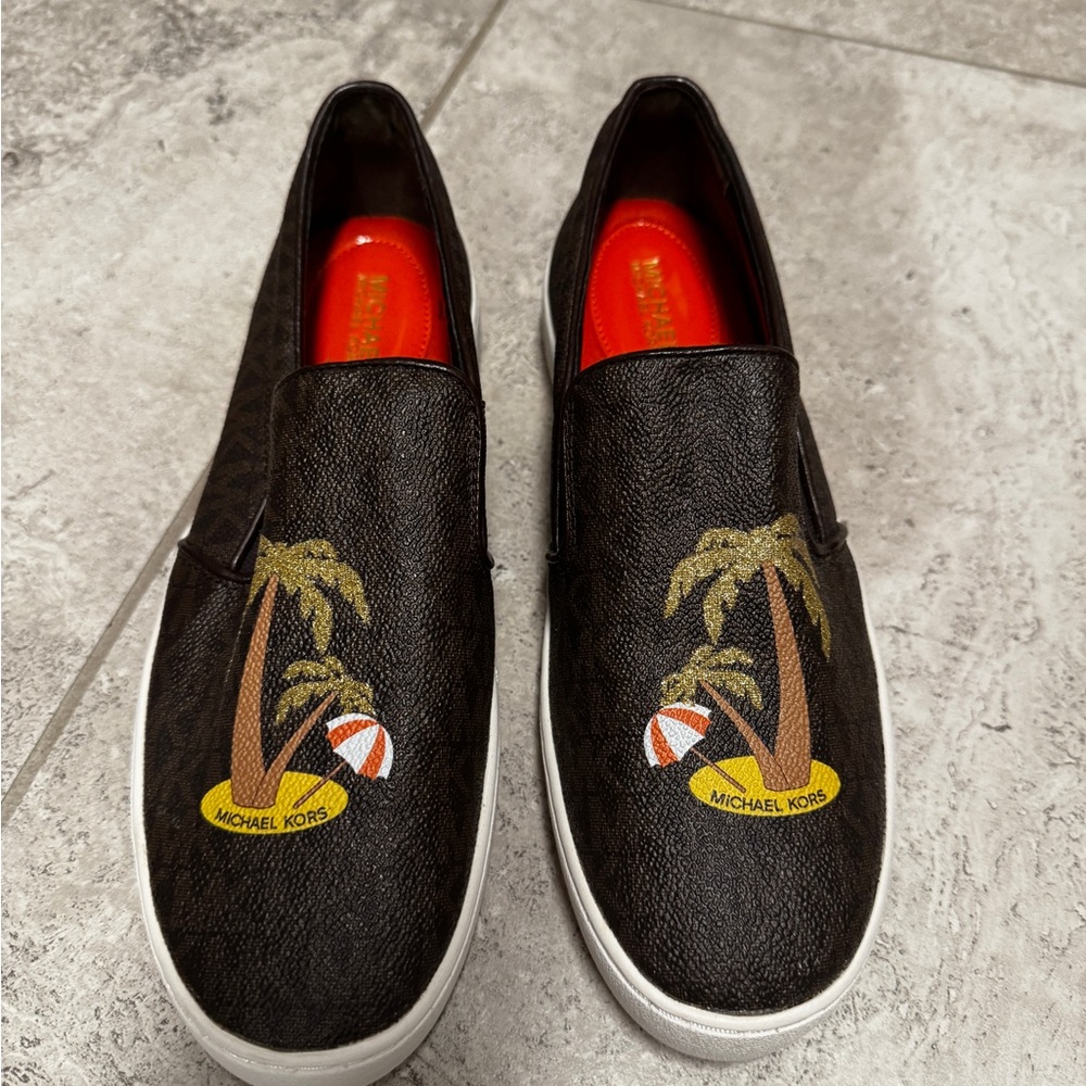 Michael Kors Black and Red Loafers Slip-Ons